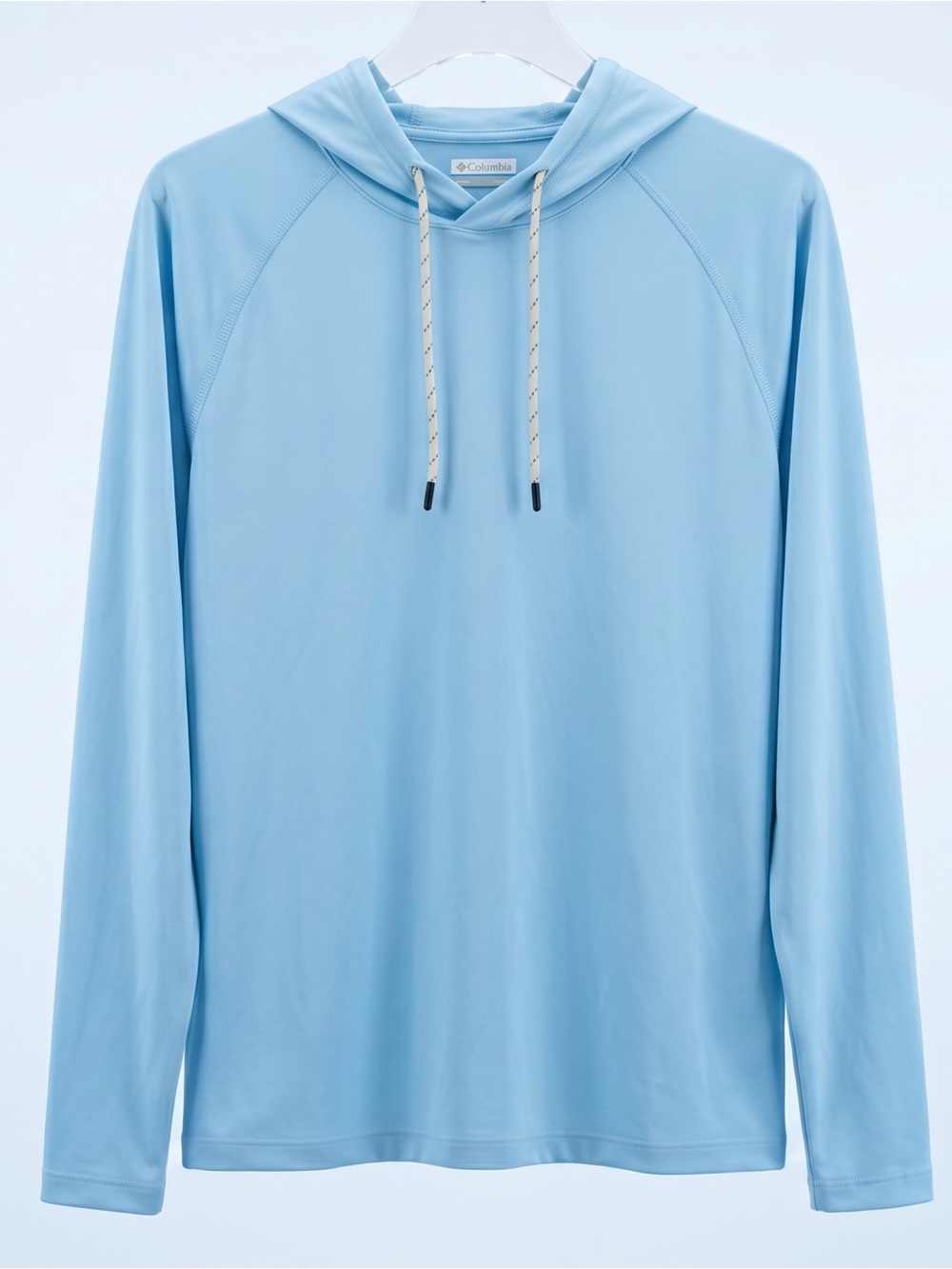 Columbia Men's Sky Blue Hooded LS Sun Blocking Performance Shirt